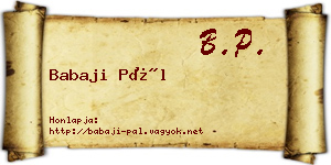 Babaji Pál névjegykártya